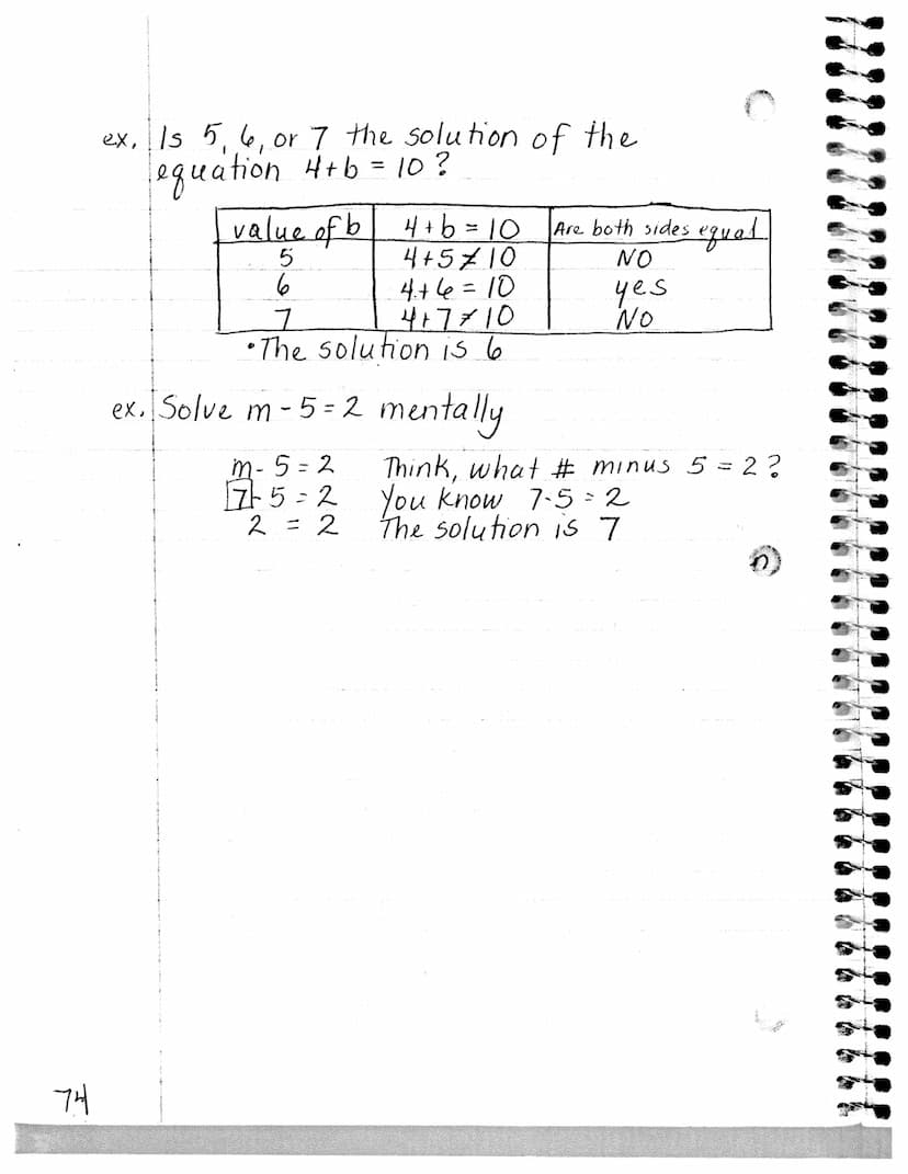 
<p>In this section, we will explore different types of equations and how to solve them. An equation is a mathematical sentence that shows t