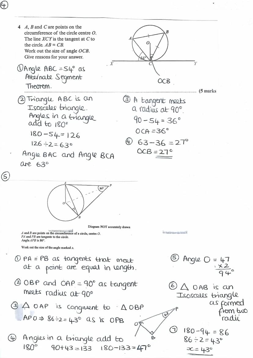 Circle Theorems
Rule 1:
Rule 2:
A
D
Rute 3:
Tangent meets
Radius at 90°
-B
(Tangents
that meet
at a point
are equal in
length
AB=BC
The two
