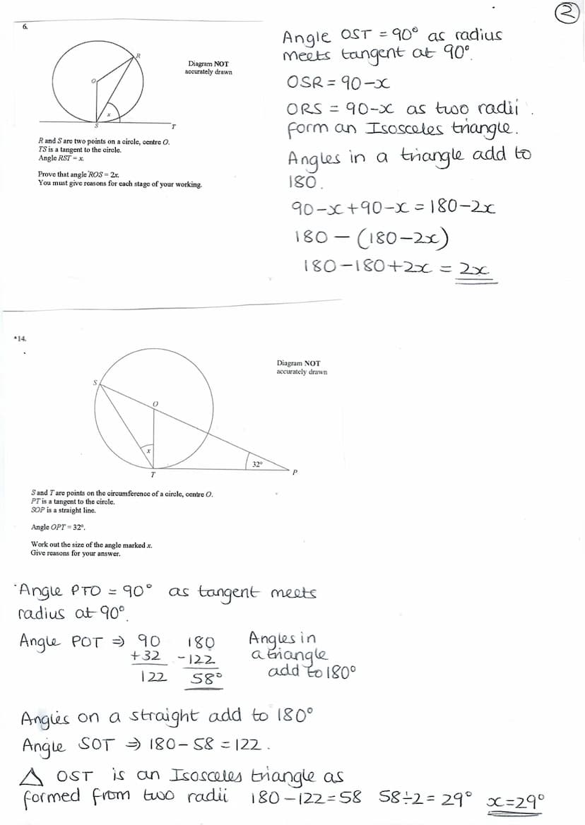 Circle Theorems
Rule 1:
Rule 2:
A
D
Rute 3:
Tangent meets
Radius at 90°
-B
(Tangents
that meet
at a point
are equal in
length
AB=BC
The two
