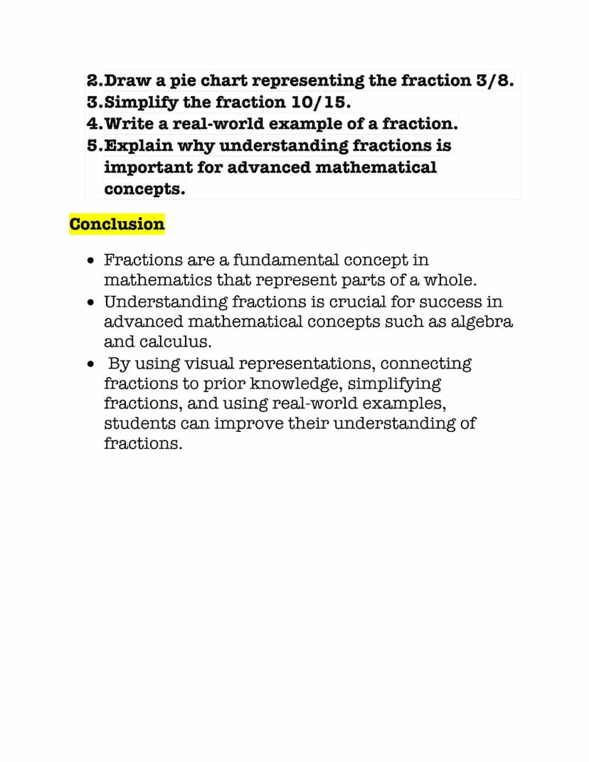TOPIC: Understanding Fractions: A Comprehensive
Study Note
Introduction
• Fractions are a fundamental concept in
mathematics that represent 