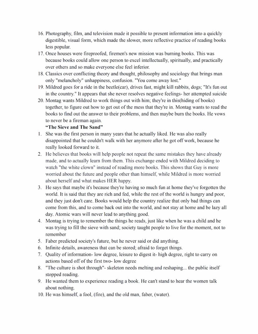 Fahrenheit 451 Study Guide Questions
"The Hearth and The Salamander"
1. He felt proud of himself, and he loves his job. He feels tough and b