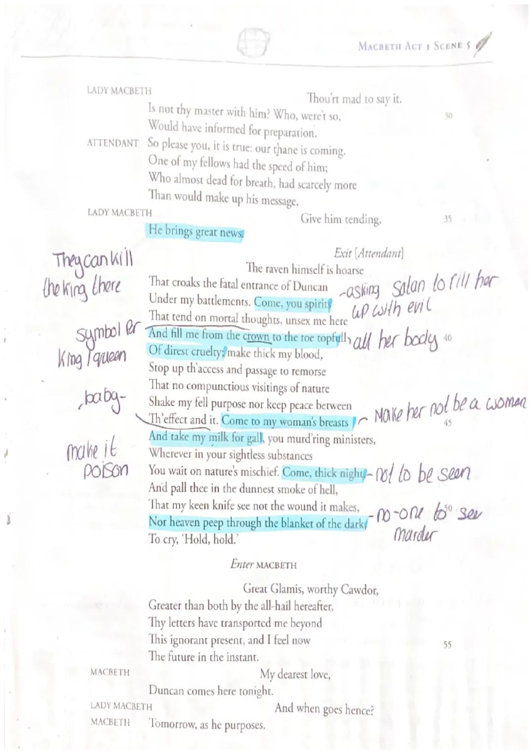 fashes, distortion
Showing storm refieds
things being obsecurel
hiding reality-choos
-chant-like effect
Connection
with witches!
Macbeth
Act