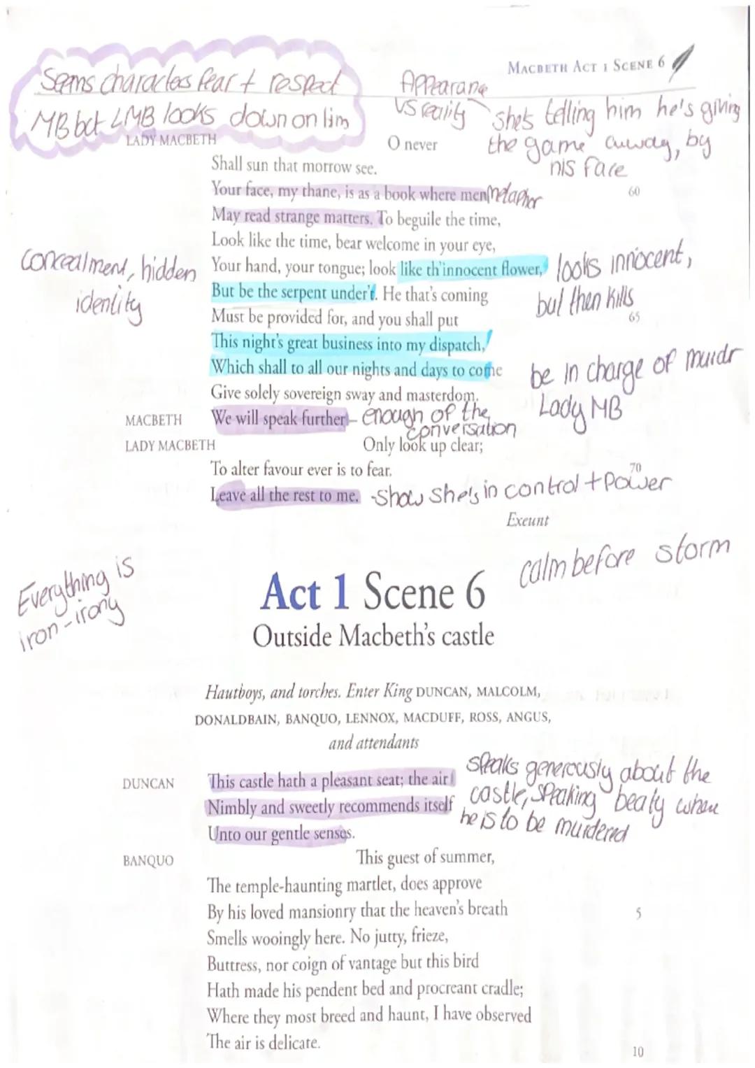 fashes, distortion
Showing storm refieds
things being obsecurel
hiding reality-choos
-chant-like effect
Connection
with witches!
Macbeth
Act