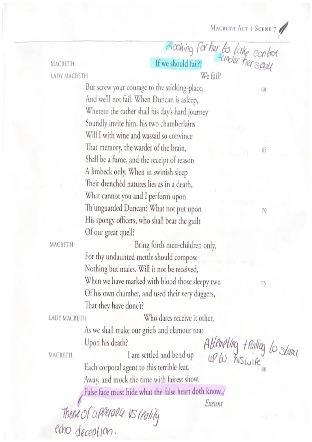 fashes, distortion
Showing storm refieds
things being obsecurel
hiding reality-choos
-chant-like effect
Connection
with witches!
Macbeth
Act