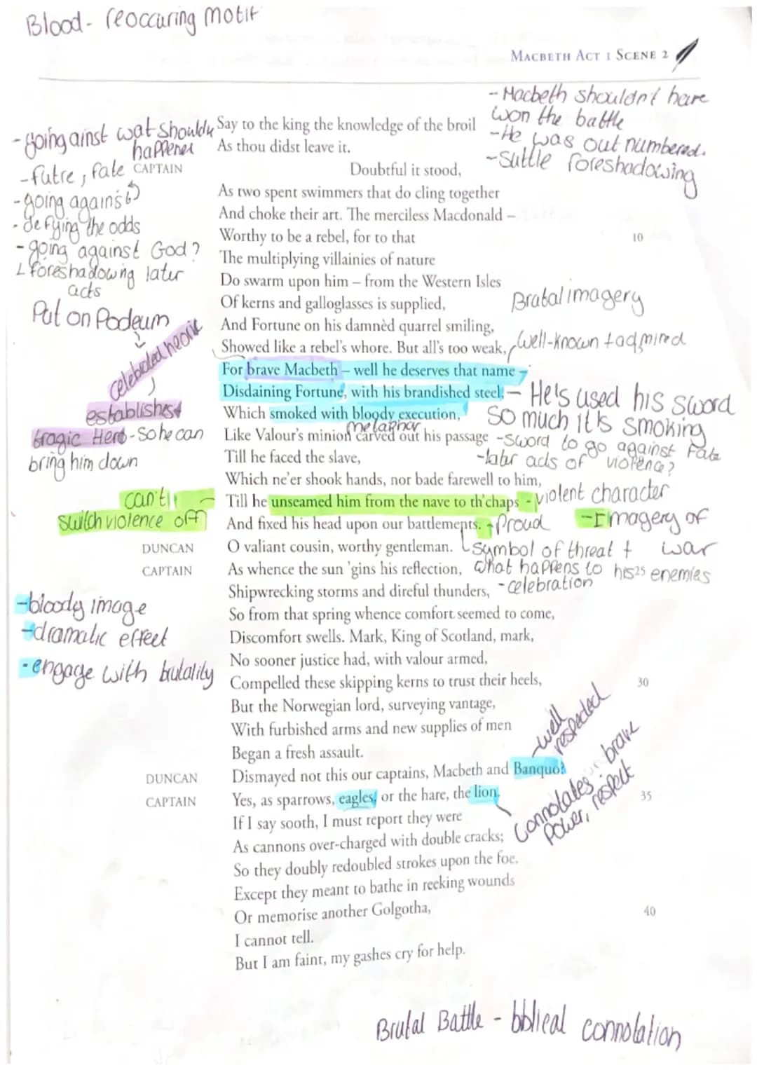 fashes, distortion
Showing storm refieds
things being obsecurel
hiding reality-choos
-chant-like effect
Connection
with witches!
Macbeth
Act