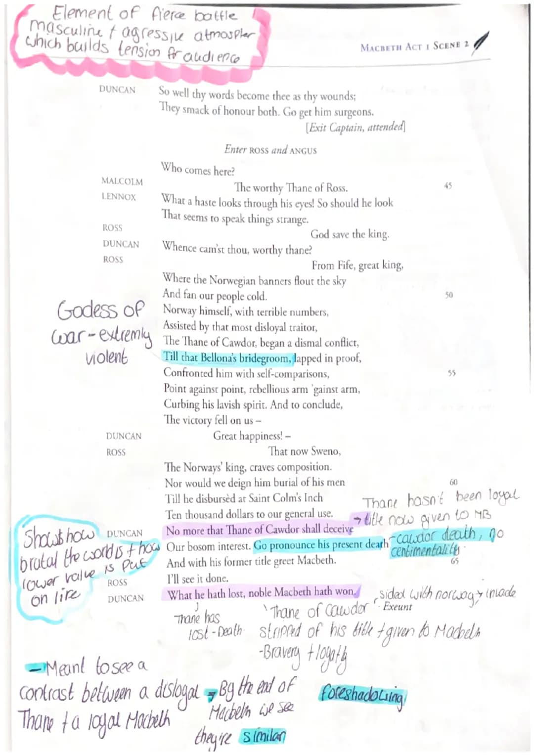 fashes, distortion
Showing storm refieds
things being obsecurel
hiding reality-choos
-chant-like effect
Connection
with witches!
Macbeth
Act