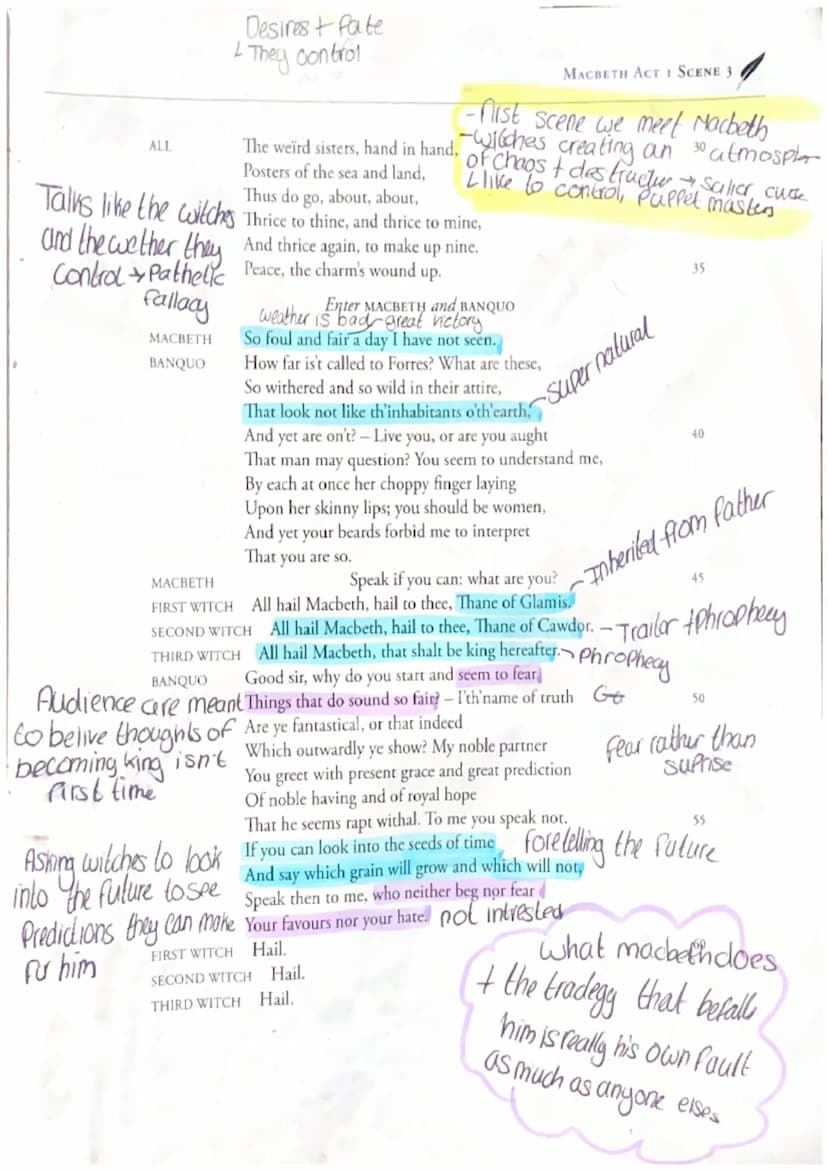 fashes, distortion
Showing storm refieds
things being obsecurel
hiding reality-choos
-chant-like effect
Connection
with witches!
Macbeth
Act
