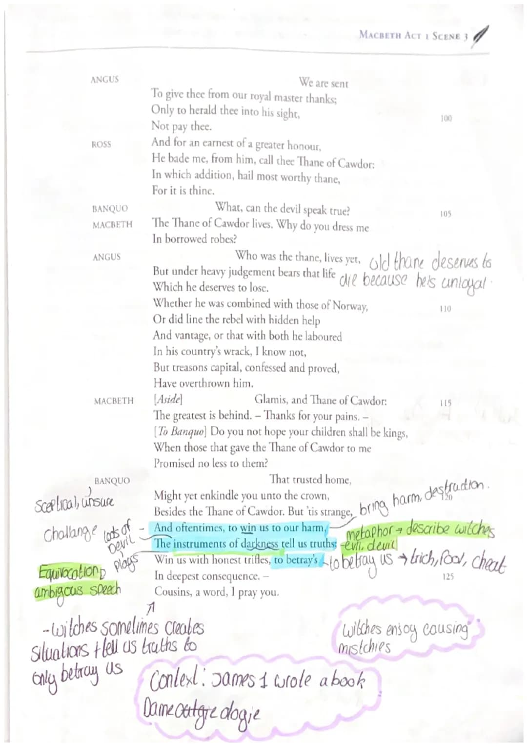 fashes, distortion
Showing storm refieds
things being obsecurel
hiding reality-choos
-chant-like effect
Connection
with witches!
Macbeth
Act