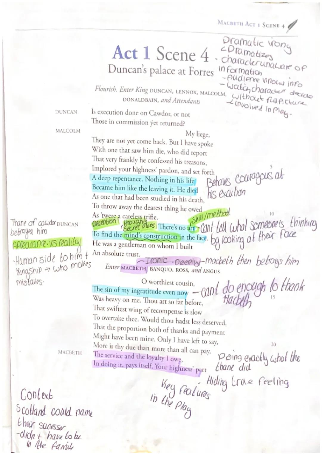 fashes, distortion
Showing storm refieds
things being obsecurel
hiding reality-choos
-chant-like effect
Connection
with witches!
Macbeth
Act