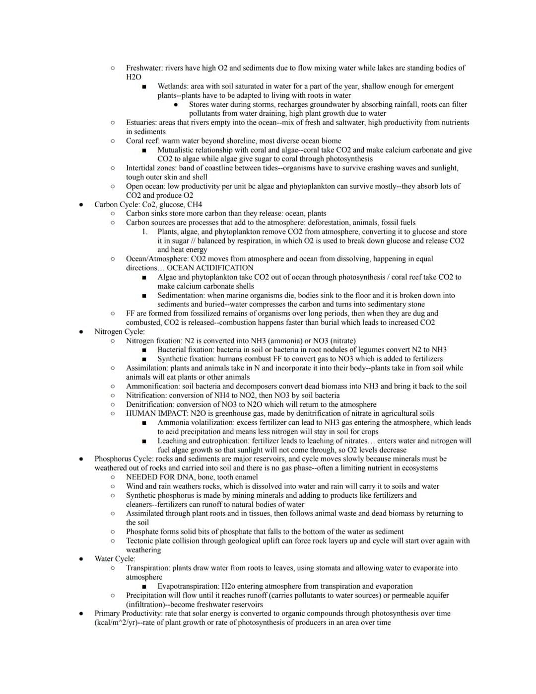 *notes on only the higher weighted units... 2.4 notes FRQ tips
Official Exam Content Weighting:
Unit 1: The Living World: Ecosystems (6-8%)

