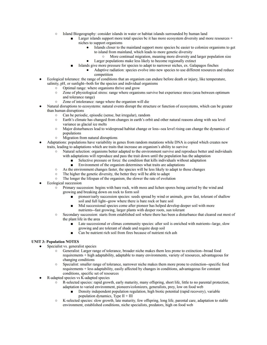 *notes on only the higher weighted units... 2.4 notes FRQ tips
Official Exam Content Weighting:
Unit 1: The Living World: Ecosystems (6-8%)

