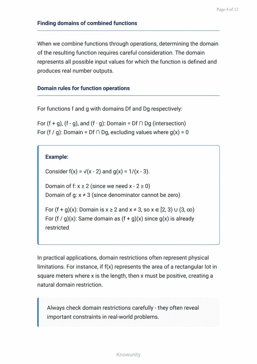 Functions and Their Graphs: Operations on Functions and Composition
Master function operations and composition with
practical examples
What 