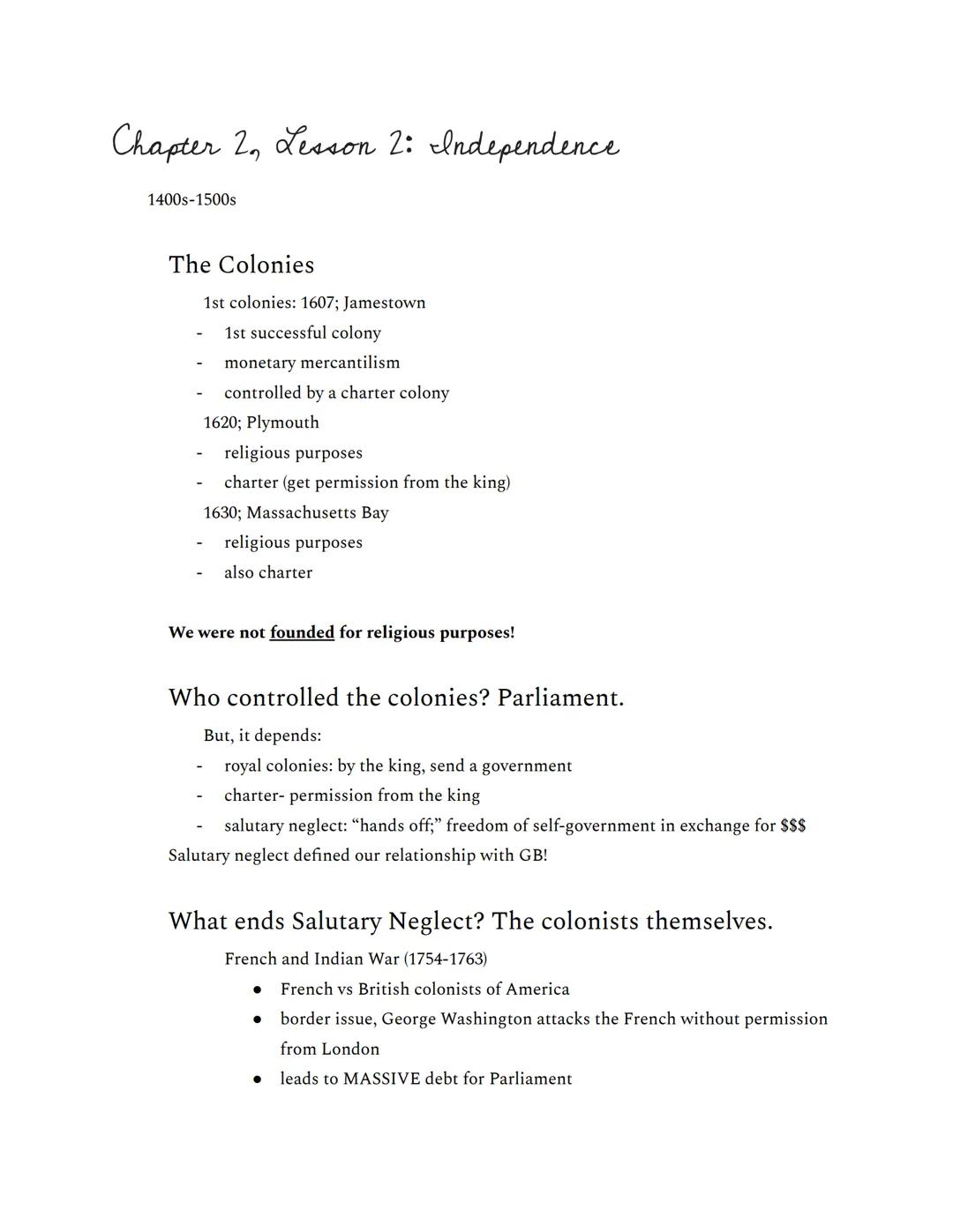 Colonial America- Basics of American Government