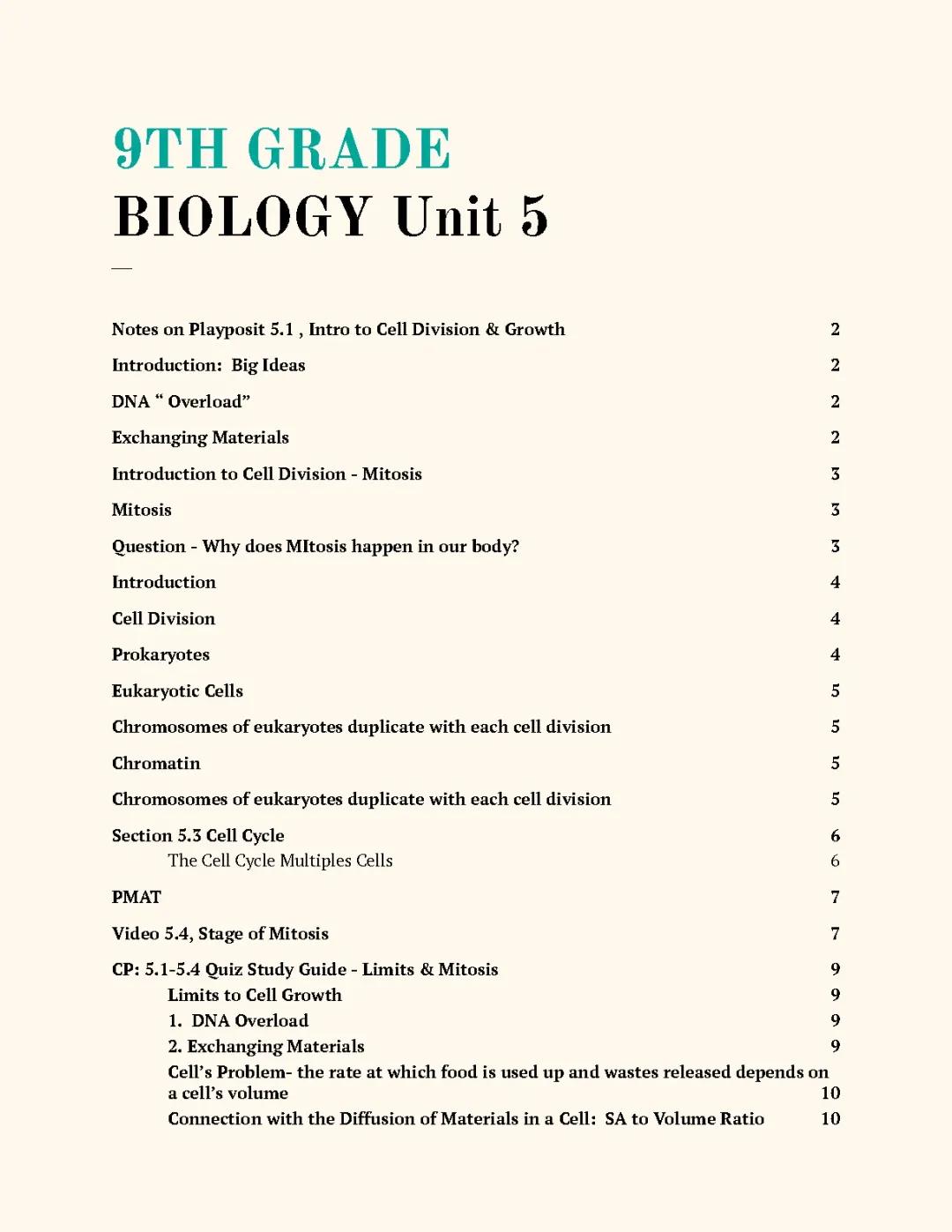 Biology: Intro to cell division and growth 