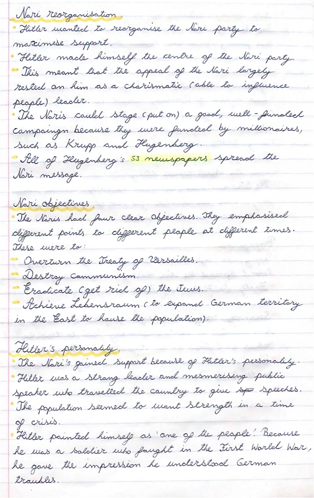 Hitler and The Growth of the Party :
The Growth
the Naris
of
In the economic crises, the Germans turned to extremist
parties to solve unempl