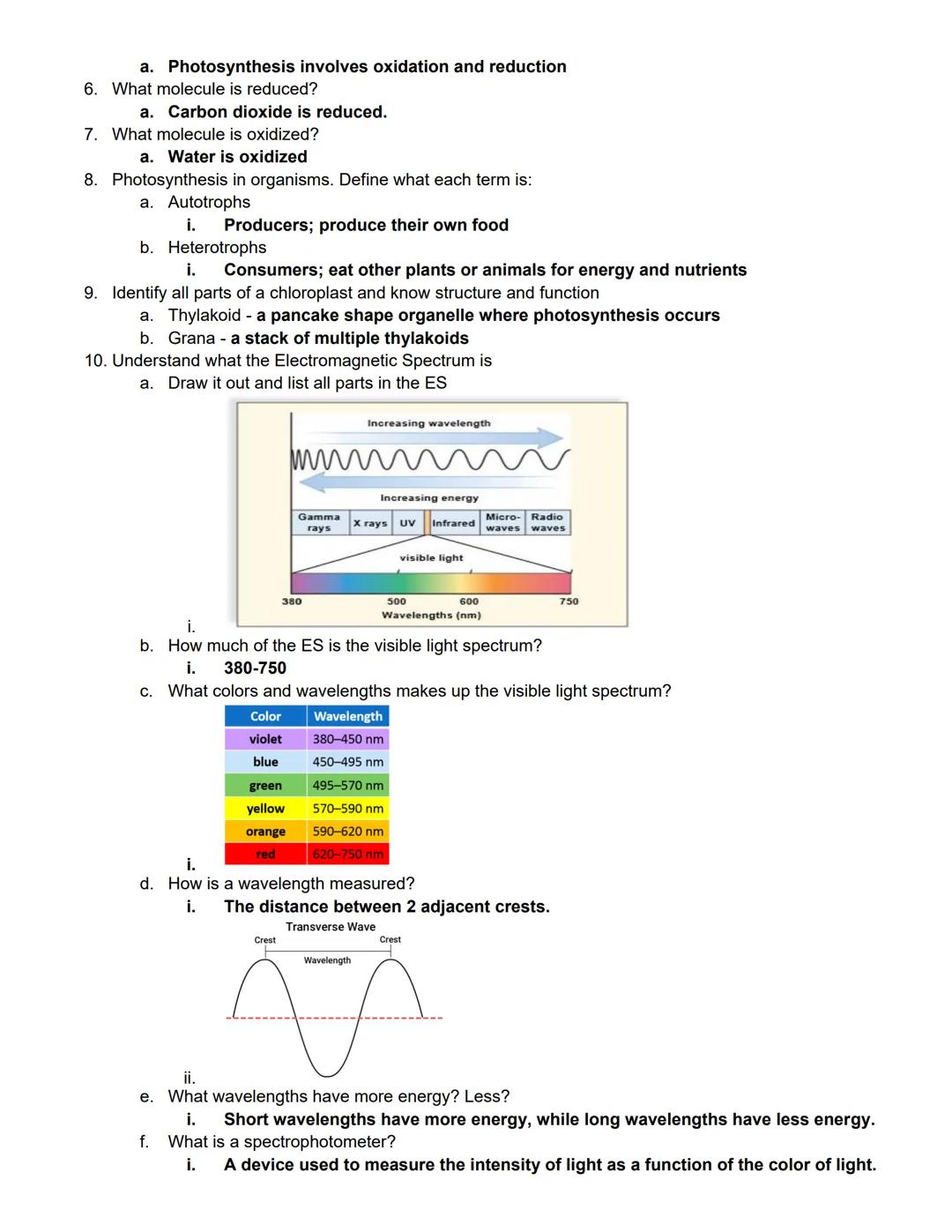# BIOL 1406 CH 7 Photosynthesis Outline

Learning Outcomes:

Photosynthetic Organisms

Explain how autotrophs are able to produce their own 