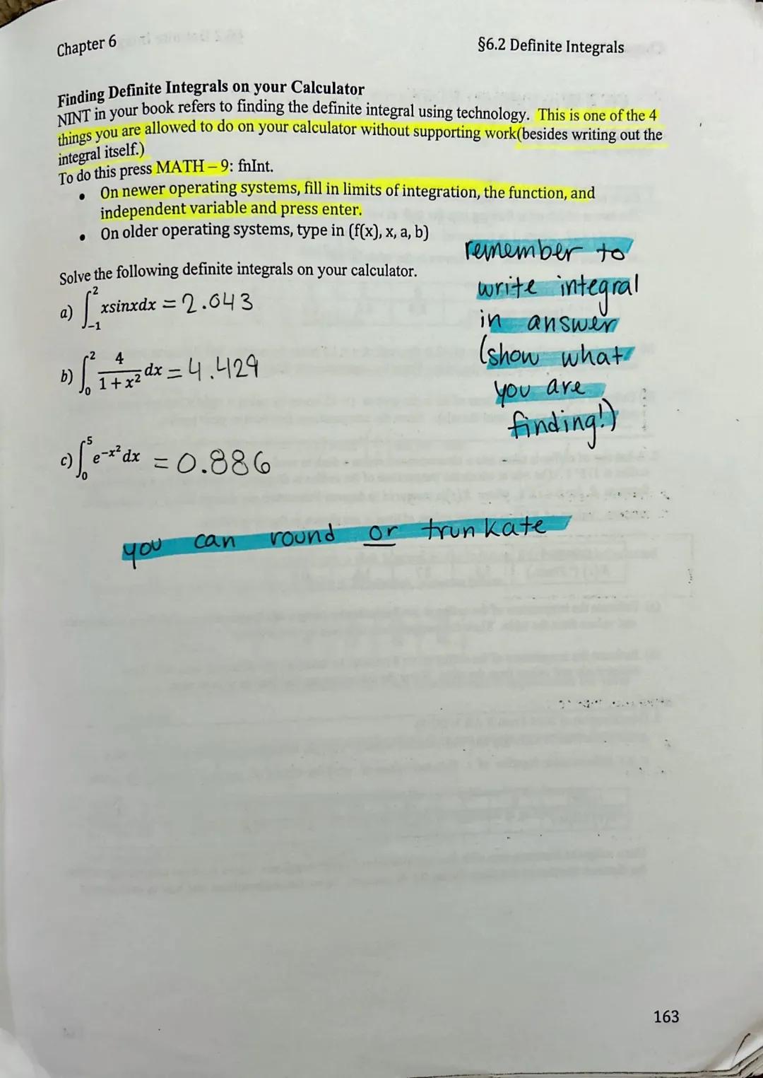 Chapter 6

§6.2 Definite Integrals
HW: Worksheet
Recall: Sigma Notation

§6.2 Definite Integrals

$\sum_{k=1}$a$_k$ = a$_1$ + a$_2$ + a$_3$ 