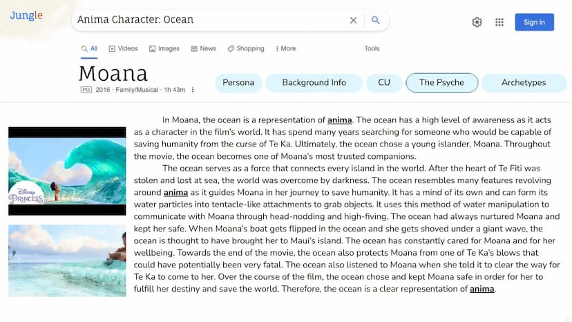 Period 5
Jungian Ideas &
Concepts in Film:
Moana
Carly Quach Jungle
Moana: Film Synopsis
Q All
Videos
Images
Moana
PG 2016 Family/Musical 1h