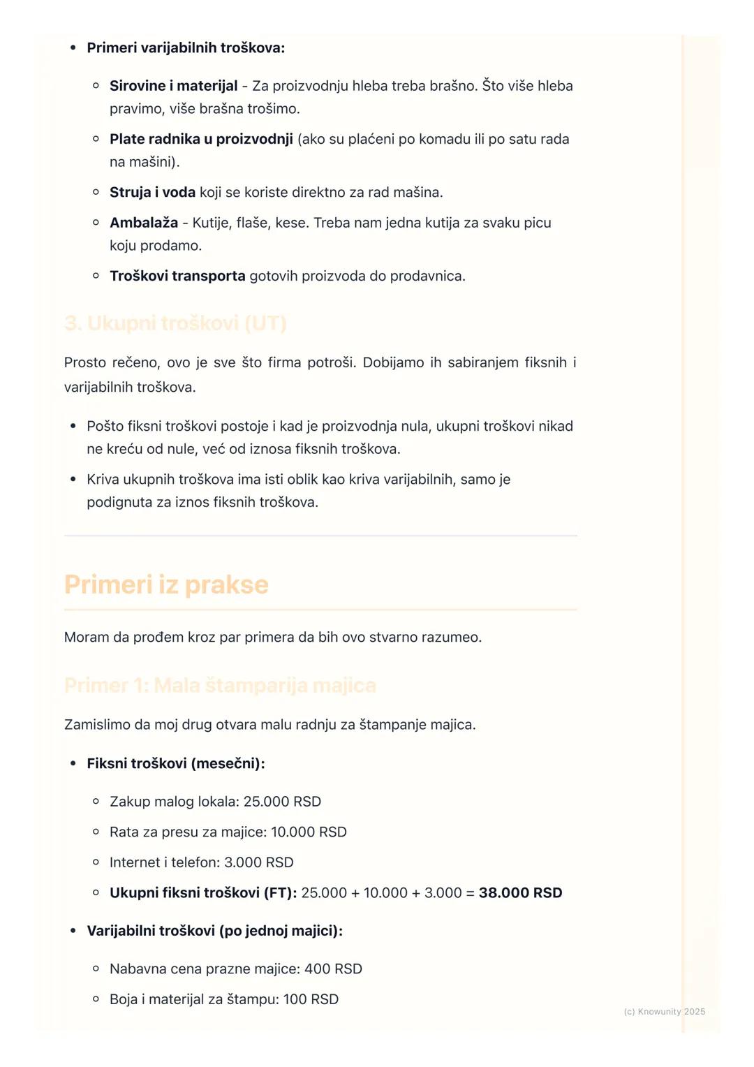 # Troškovi proizvodnje: fiksni i
varijabilni

Uvod u troškove proizvodnje

Svako preduzeće, bilo da pravi patike, softver ili prodaje pljesk