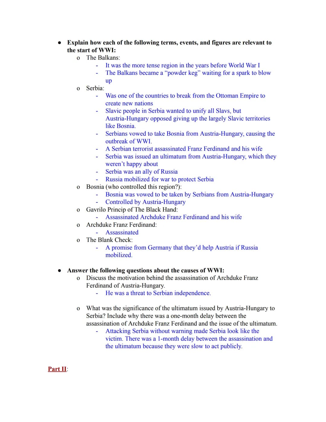 World War One Introduction Guided Lecture and Supporting Videos
Goal: Review the "WWI (Causes) Guided Lecture" and the Crash Course video
lo