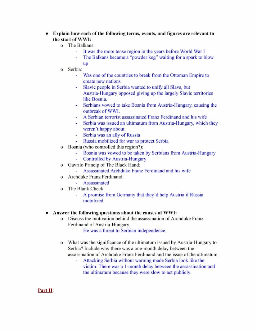 World War One Introduction Guided Lecture and Supporting Videos
Goal: Review the "WWI (Causes) Guided Lecture" and the Crash Course video
lo