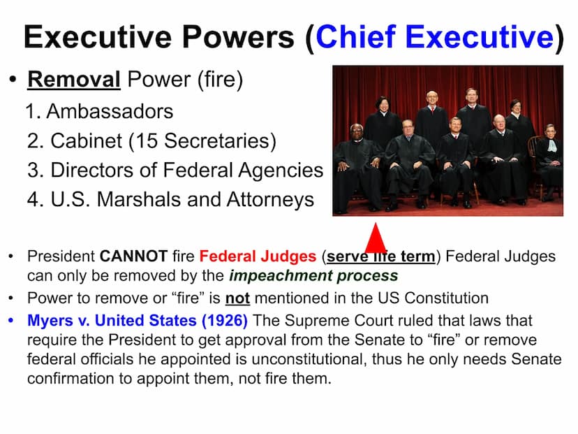 Presidential Powers Overview of Presidential Powers
Executive Powers
Diplomatic Powers
Military Powers
Legislative Powers
●
• Judicial Power