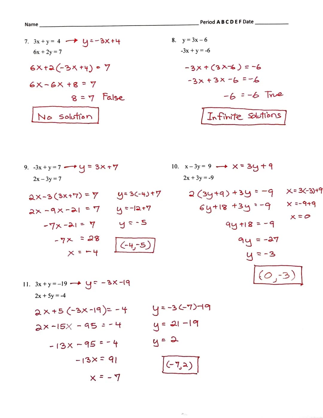 Fun Substitution Practice Problems for Algebra with Answers PDF