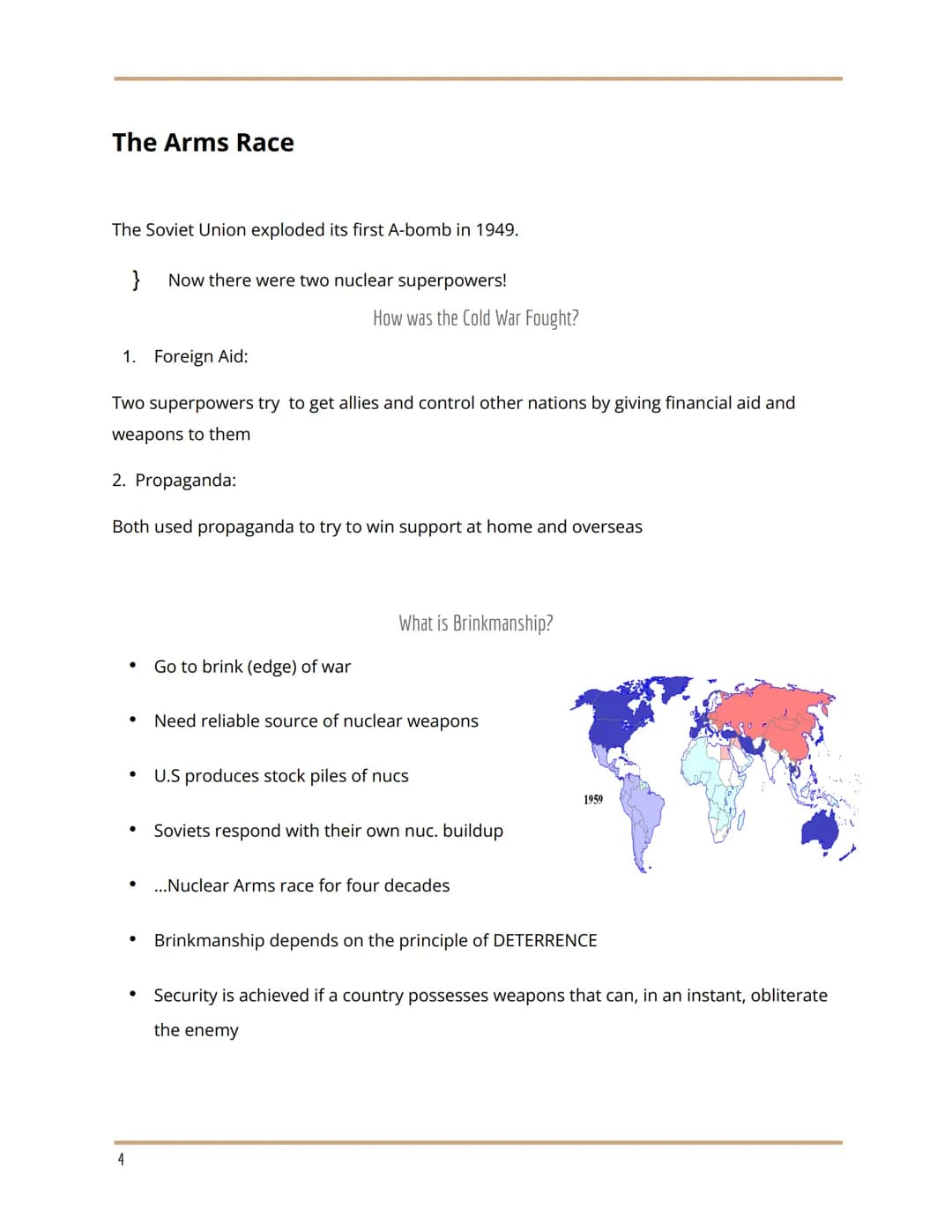 Global History II
Intro to The Cold War
The Cold War
or war.
U.S.A. vs. USSR
A struggle over political and economic differen
between the Sov