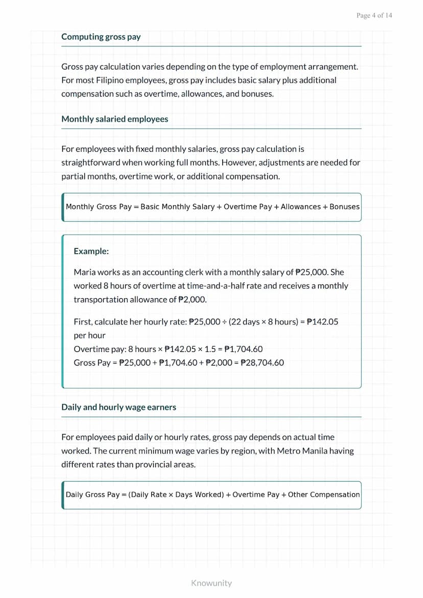 Payroll and Compensation: Gross and Net Pay Computation
Learn to calculate gross pay, deductions, and net pay for
employees
What you'll lear