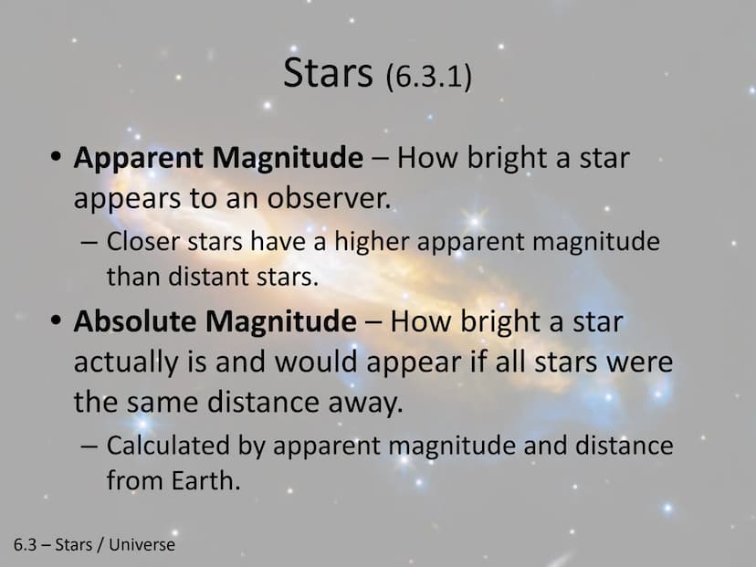Stars and the Universe-
Unit 6 Chapter 3
6.3 - Stars / Universe Stars (6.3.1)
Spectrograph - Instrument for measuring and
recording waves of