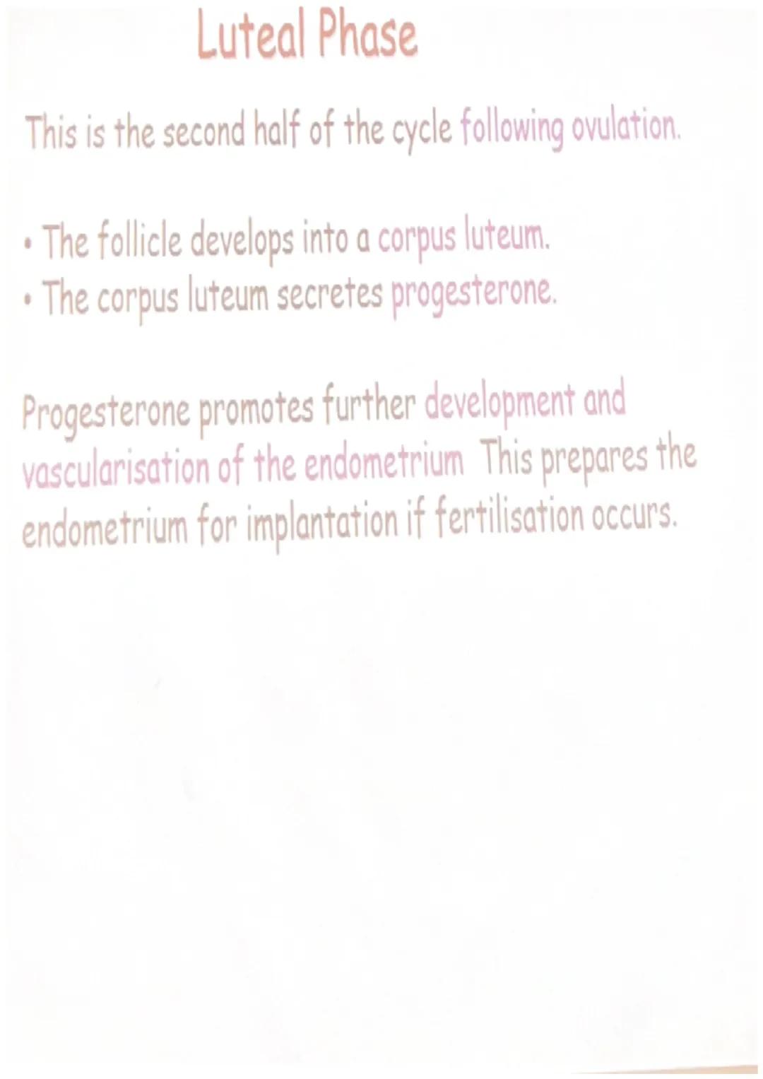 # The Menstrual Cycle

• The hormones LH, FSH,
progesterone and oestrogen
interact to form the synchronised
menstrual cycle in women.

• The