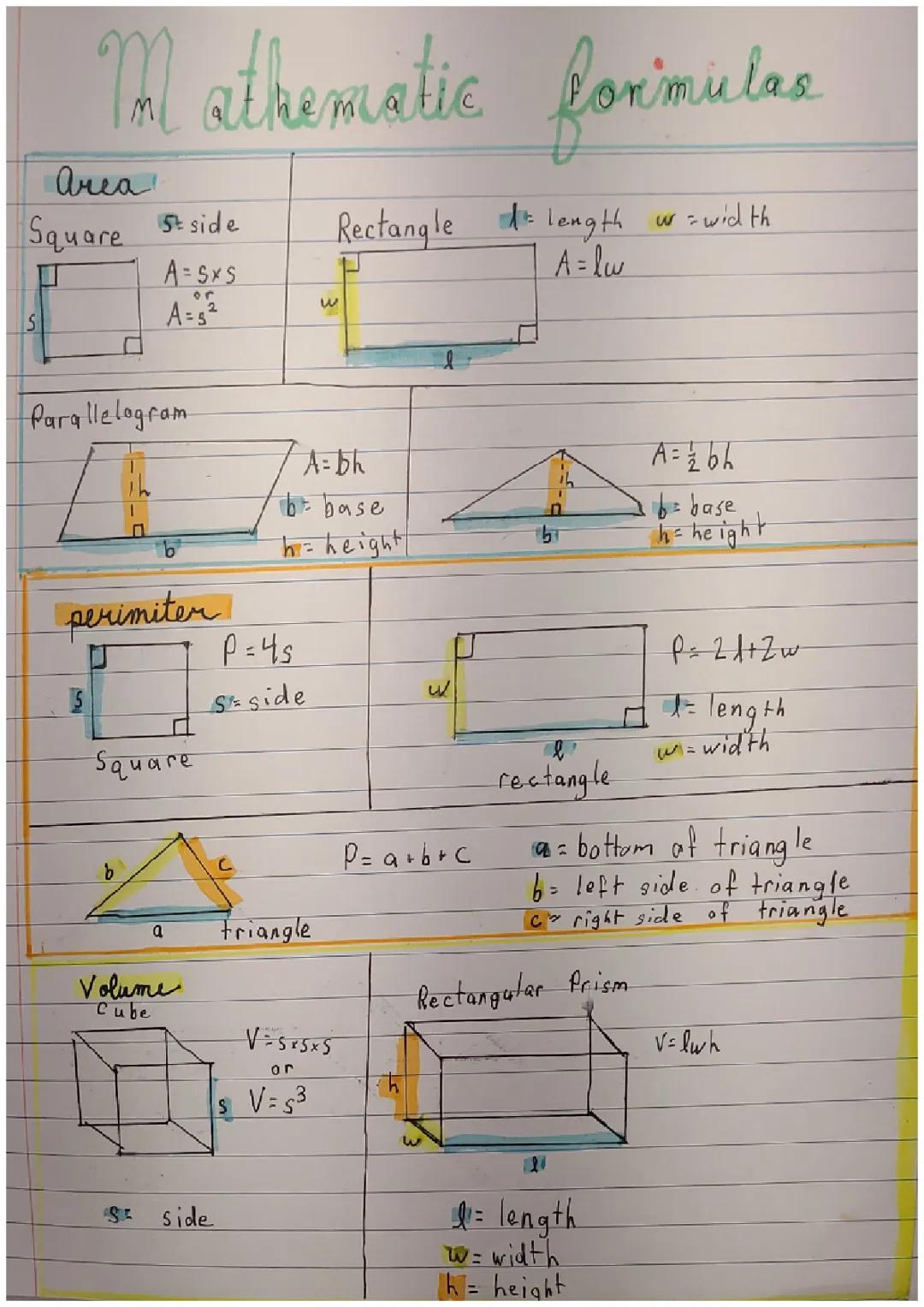 6th Grade Math Fun: Area, Perimeter, and Volume Formulas