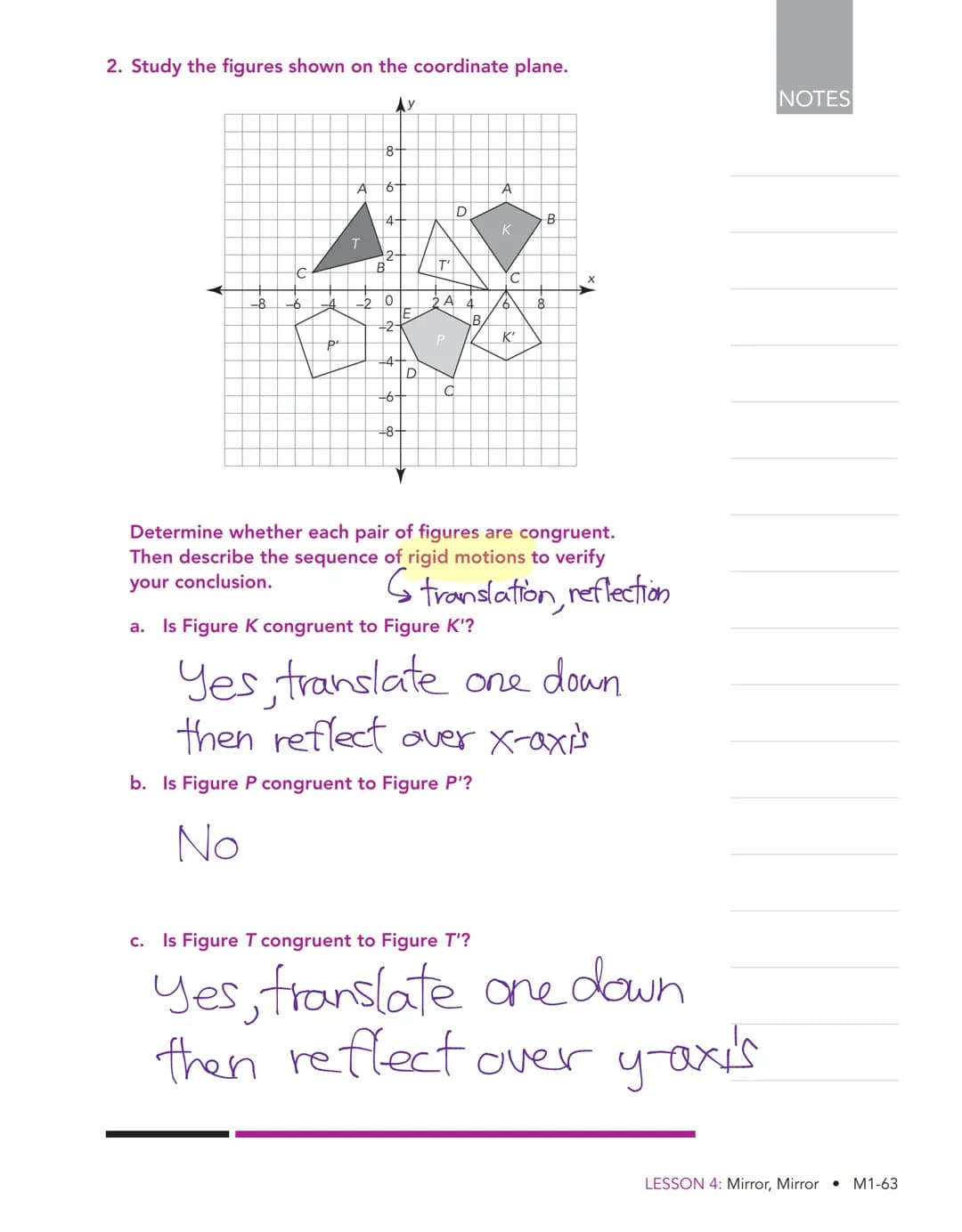 Mirror, Mirror 4
Reflections of Figures on the
Coordinate Plane
WARM UP
Determine each product.
1. -1 X 6
2.-(-1)
3. -1 X 4.33
4. 4h(-1)
LEA