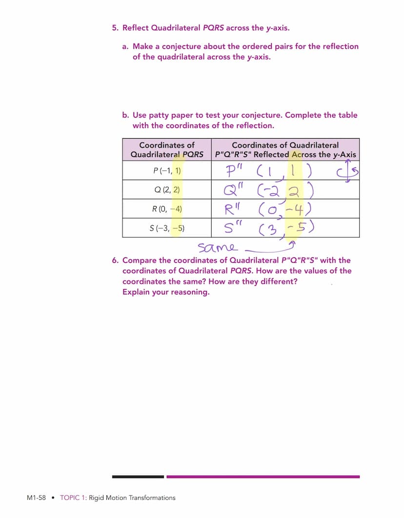 Mirror, Mirror 4
Reflections of Figures on the
Coordinate Plane
WARM UP
Determine each product.
1. -1 X 6
2.-(-1)
3. -1 X 4.33
4. 4h(-1)
LEA