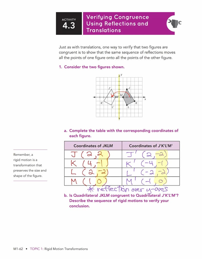 Mirror, Mirror 4
Reflections of Figures on the
Coordinate Plane
WARM UP
Determine each product.
1. -1 X 6
2.-(-1)
3. -1 X 4.33
4. 4h(-1)
LEA