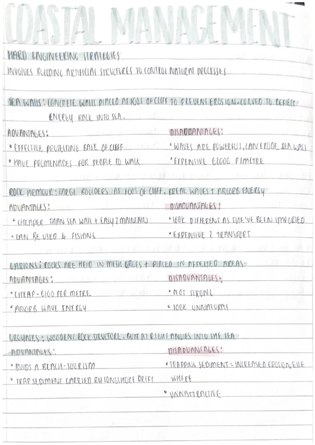 # COASTAL MANAGEMENT

HARD ENGINEERING STRATEGIES

INVGIVES BULLDING ARTIFICIAI STRUCTURES TO CONTROL NATURNT PROCESSES

SEA WALIS CONCRETE 