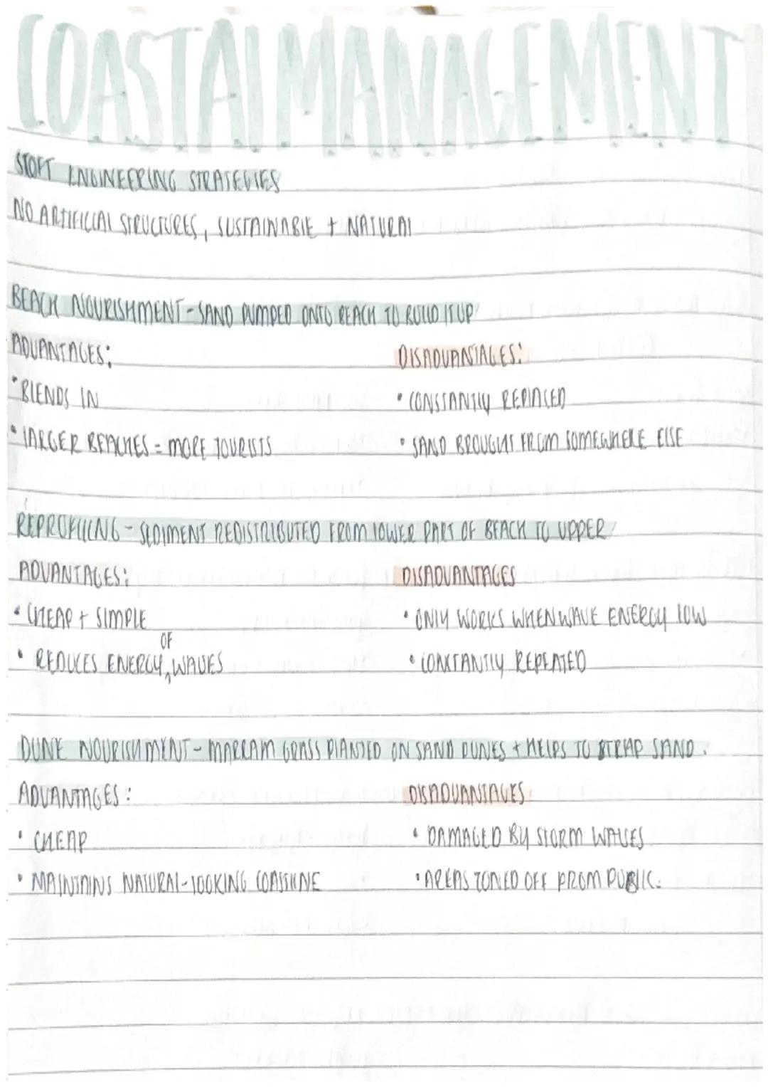# COASTAL MANAGEMENT

HARD ENGINEERING STRATEGIES

INVGIVES BULLDING ARTIFICIAI STRUCTURES TO CONTROL NATURNT PROCESSES

SEA WALIS CONCRETE 