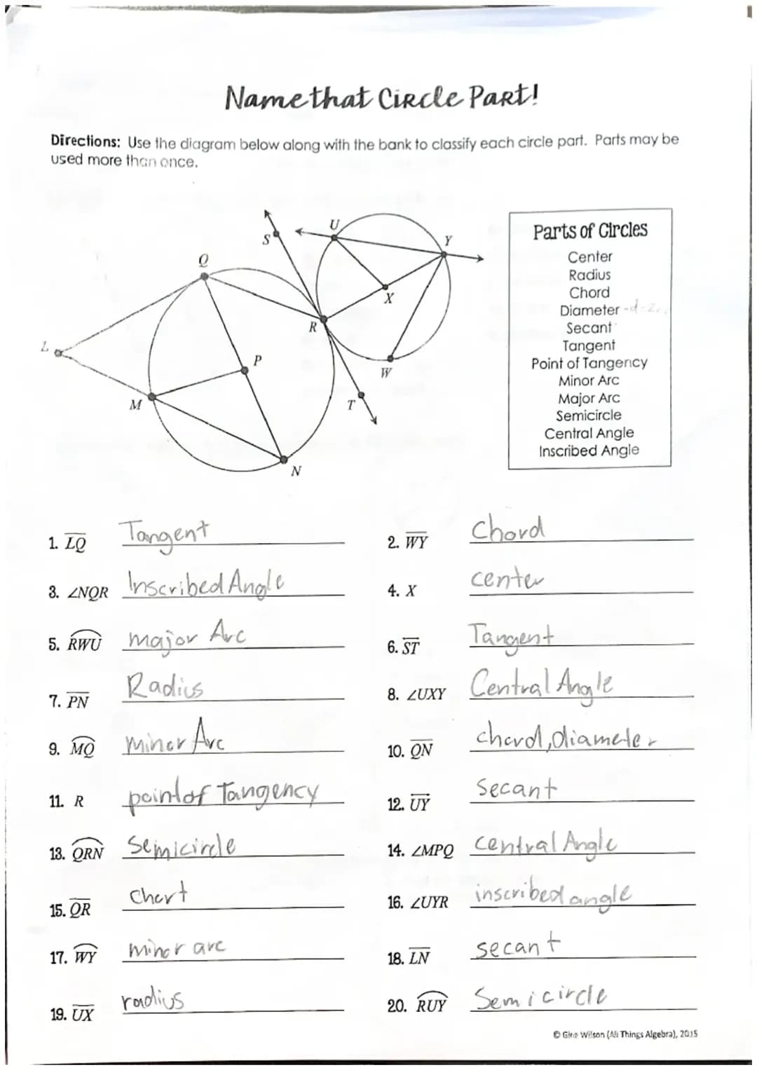 Name the Circle Part!