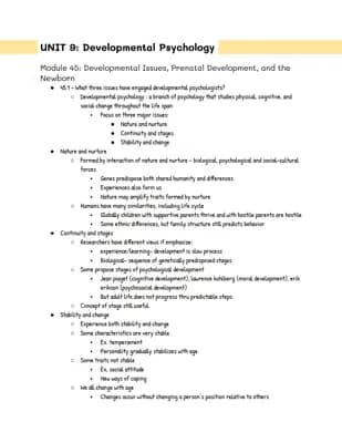 Know Unit 9: Developmental Psychology thumbnail