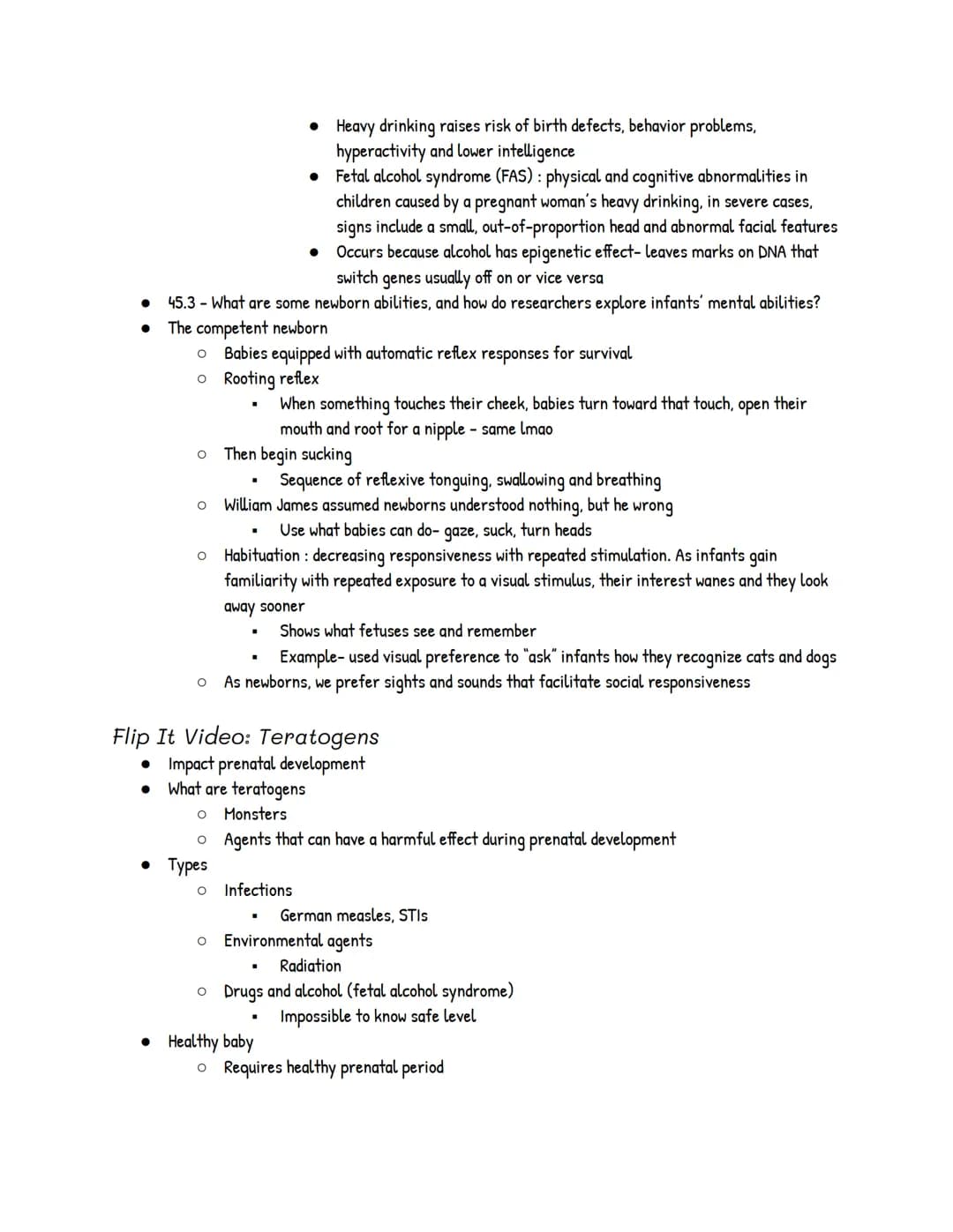 UNIT 9: Developmental Psychology
Module 45: Developmental Issues, Prenatal Development, and the
Newborn
●
●
45.1 - What three issues have en