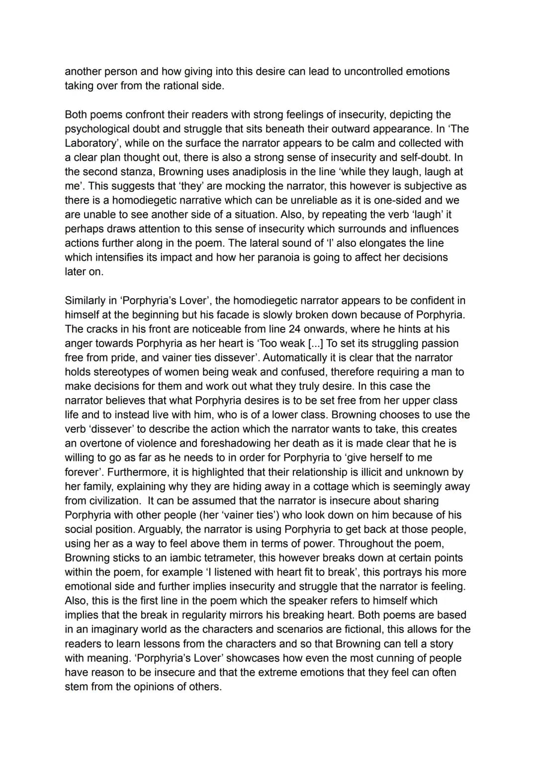 Examine how Browning presents extreme emotions in 'The Laboratory'
and one other poem of your choice (Porphyria's Lover) [25 marks]
Robert B