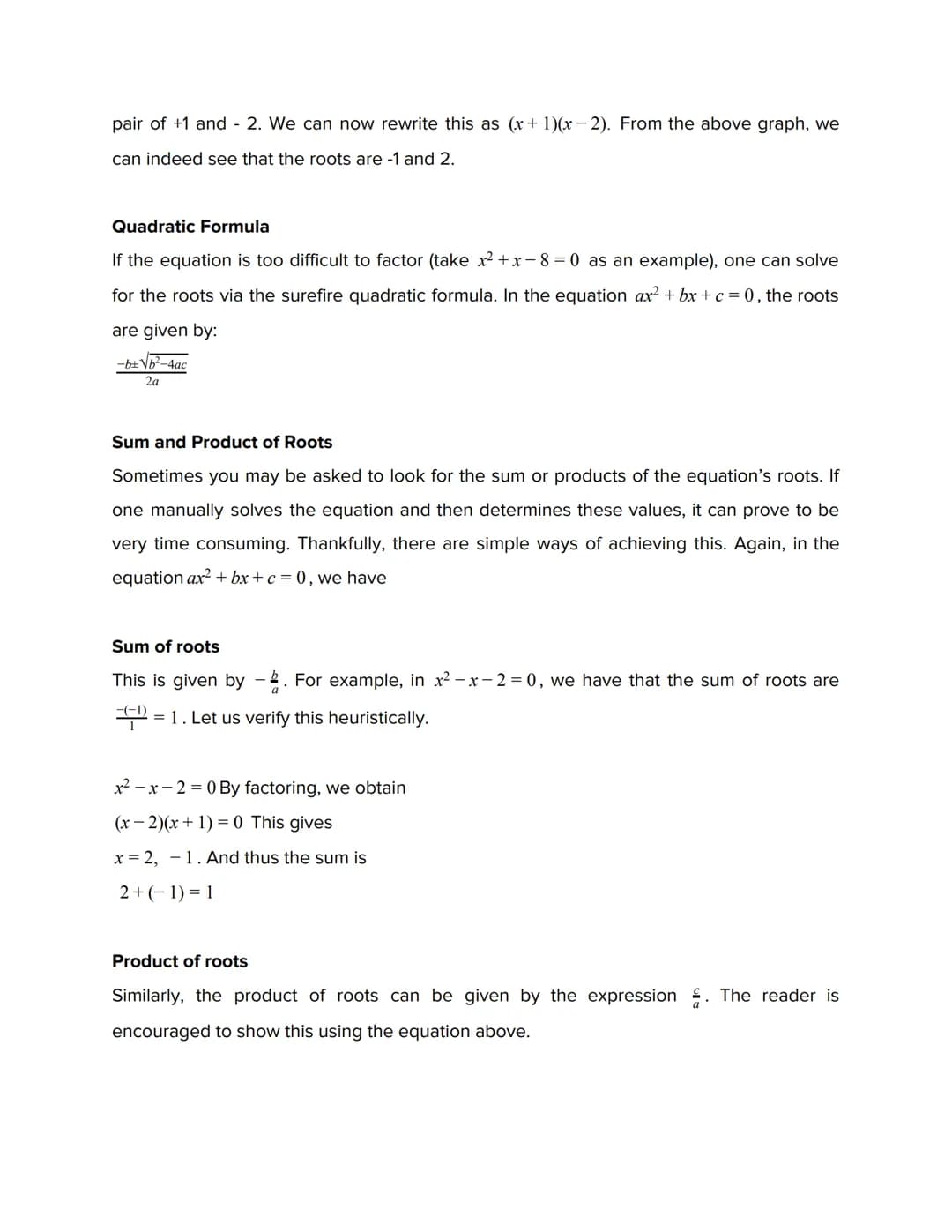 Quadratic Functions and Equations
Introduction
A quadratic function is any function of the form y = ax²+bx+c, where a, b, and c are real
num