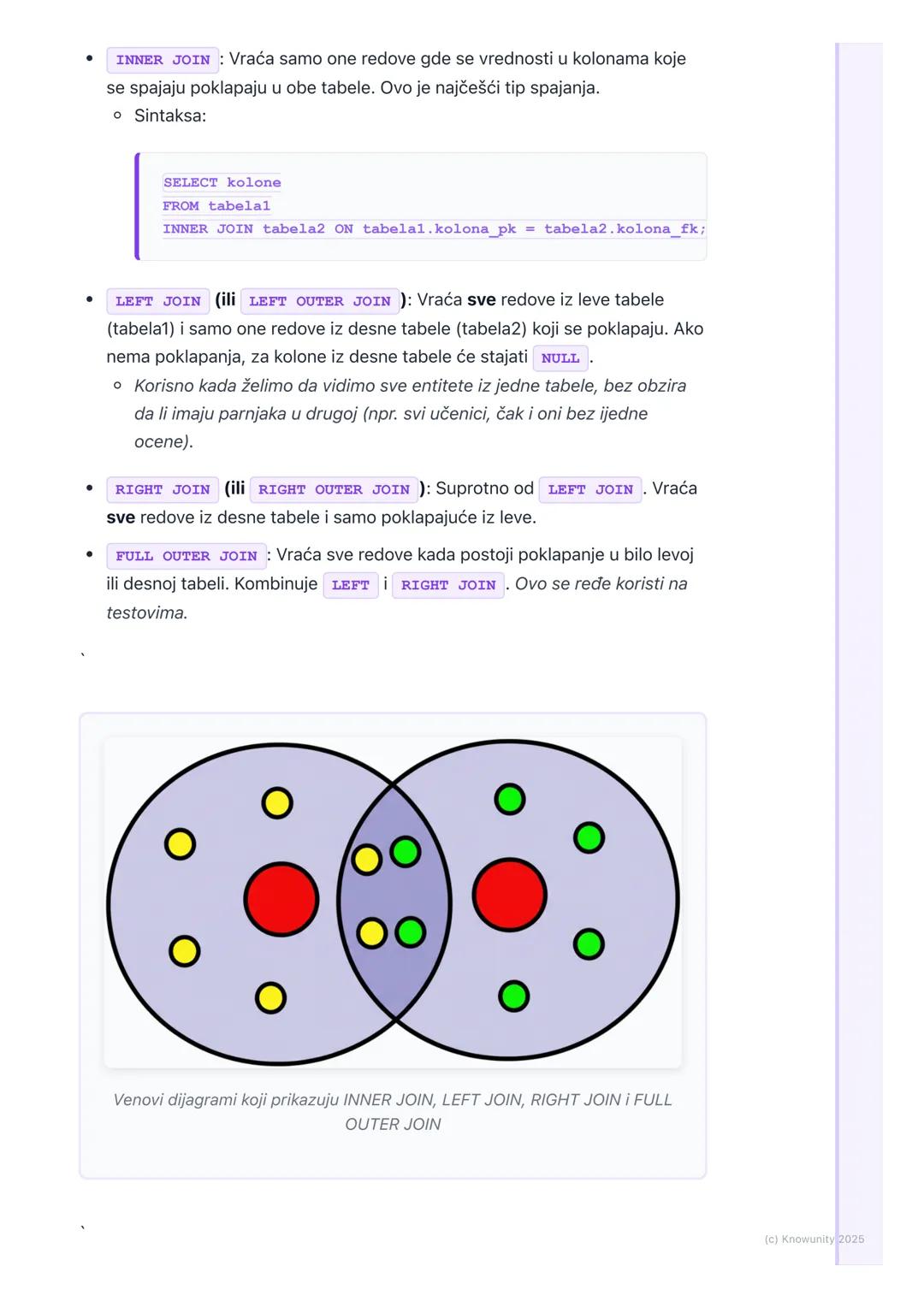 # Napredni SQL upiti

Uvod u napredne SQL upite

Do sada smo radili osnovne `SELECT`, `FROM`, `WHERE` upite za izvlačenje
podataka iz jedne 