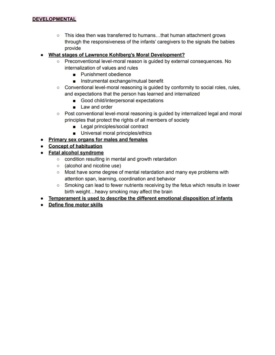DEVELOPMENTAL
Developmental and Growth
quizlet with EVERY TERM from this unit (more than whats on the study guide))
●
●
Object permanence
O 