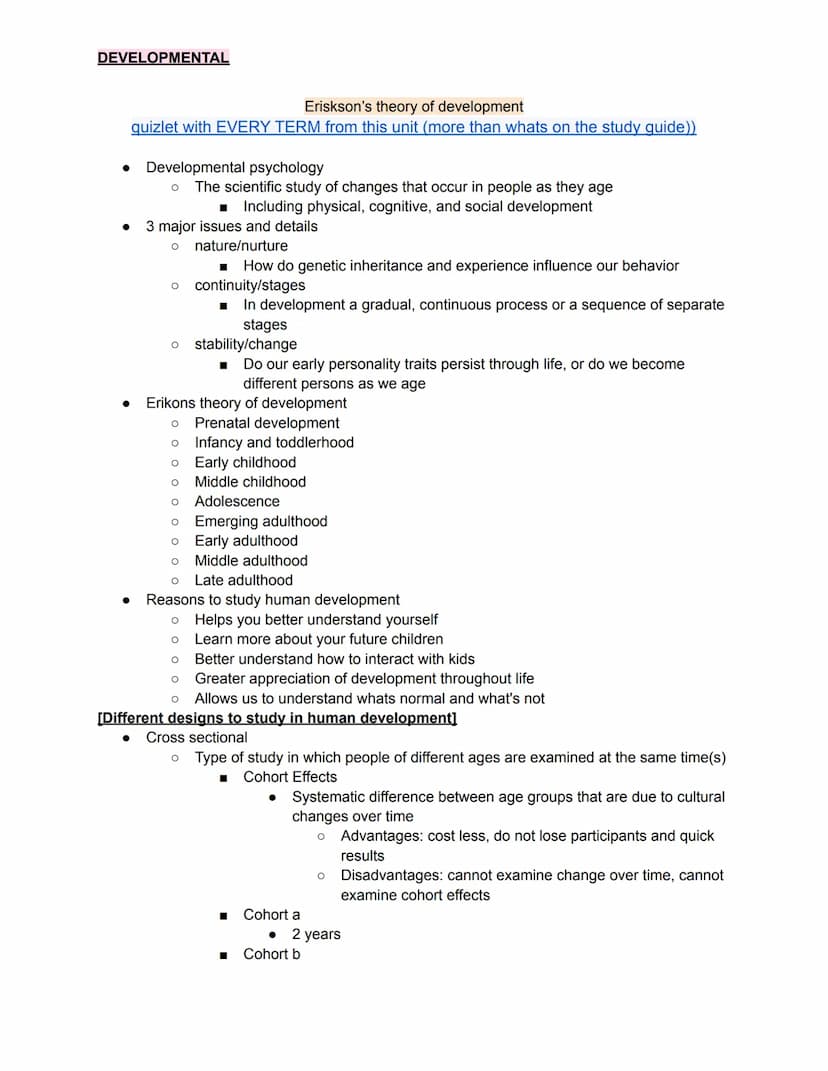 DEVELOPMENTAL
Developmental and Growth
quizlet with EVERY TERM from this unit (more than whats on the study guide))
●
●
Object permanence
O 