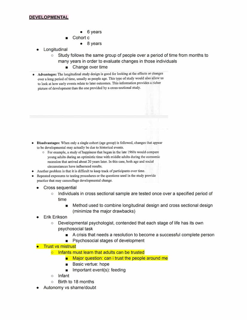 DEVELOPMENTAL
Developmental and Growth
quizlet with EVERY TERM from this unit (more than whats on the study guide))
●
●
Object permanence
O 