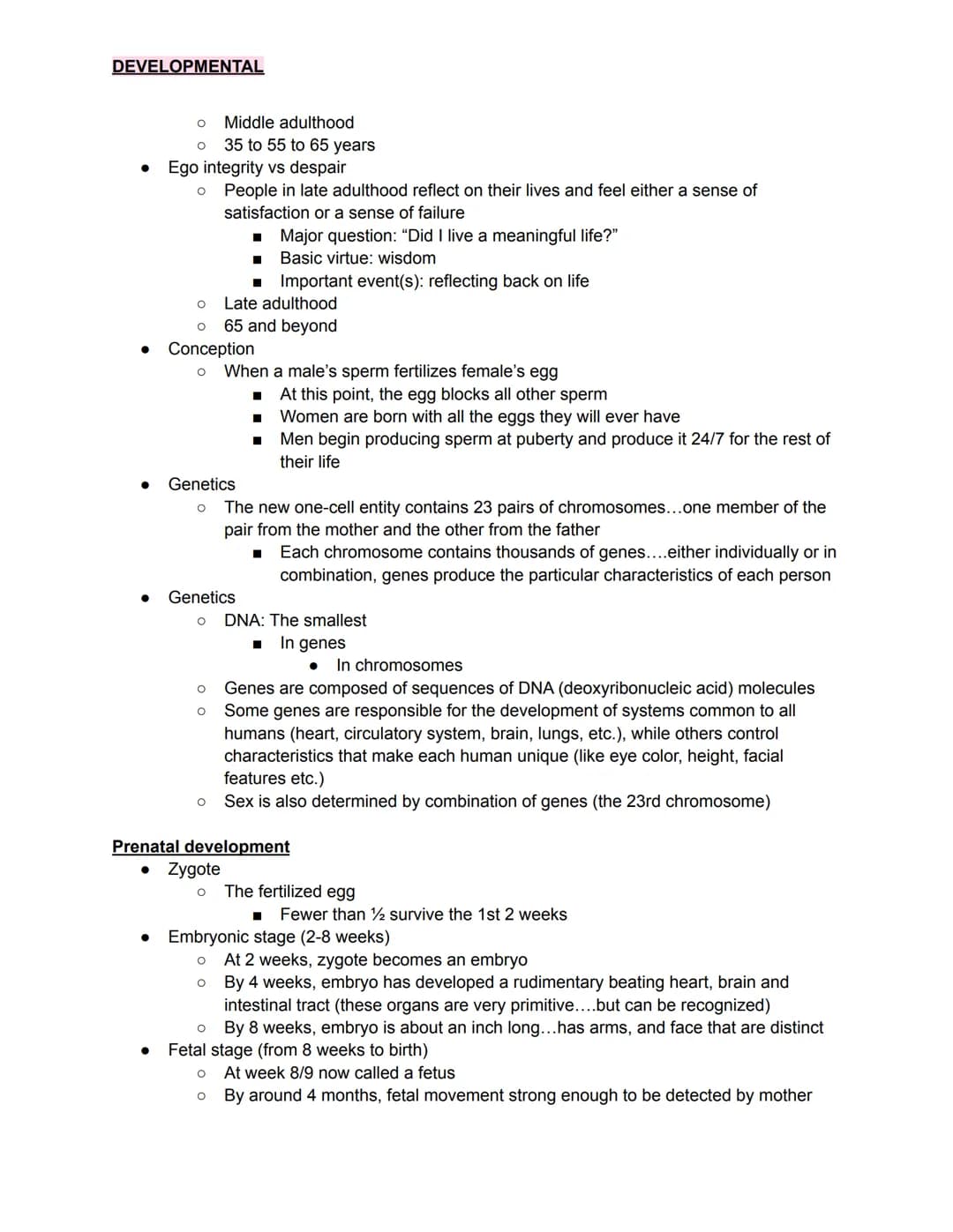 DEVELOPMENTAL
Developmental and Growth
quizlet with EVERY TERM from this unit (more than whats on the study guide))
●
●
Object permanence
O 