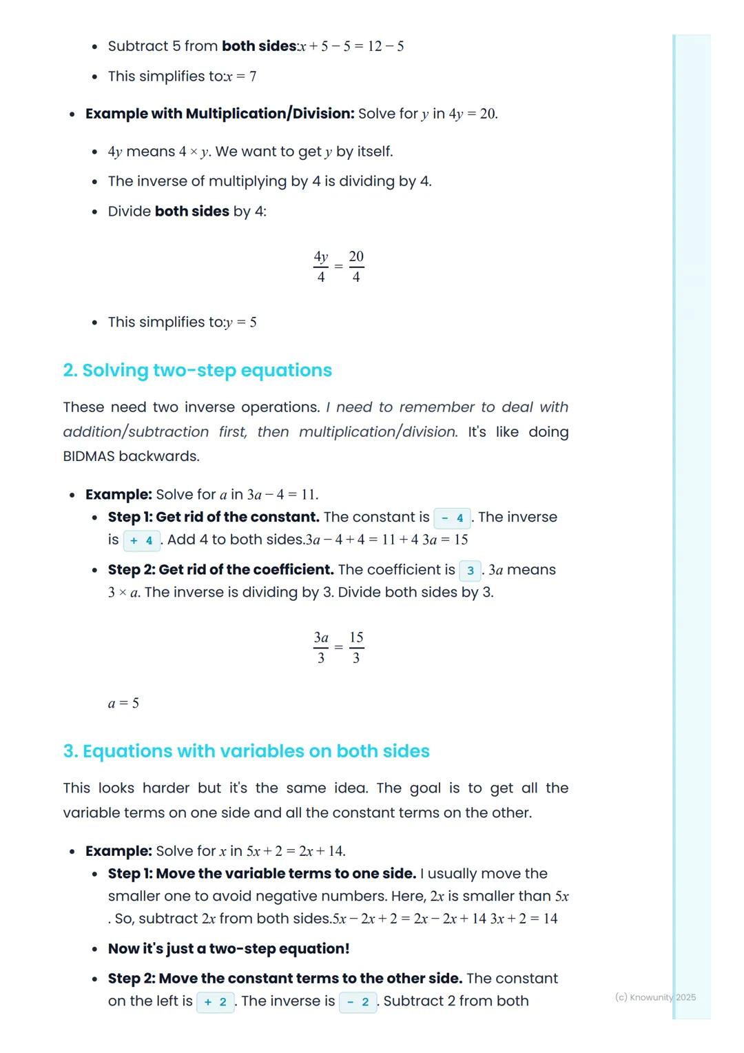 # Linear Equations

## What are linear equations?

Linear equations are like puzzles where you have to find a missing
number. The missing nu