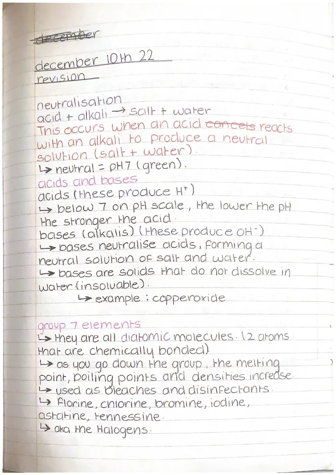 S
0
ACIDS. BASES
Reactions w acids.
acid + metal → salt + hydrogen
examples:
hydrochloric acid + magnesium →
magnesium chloride + hydrogen
s