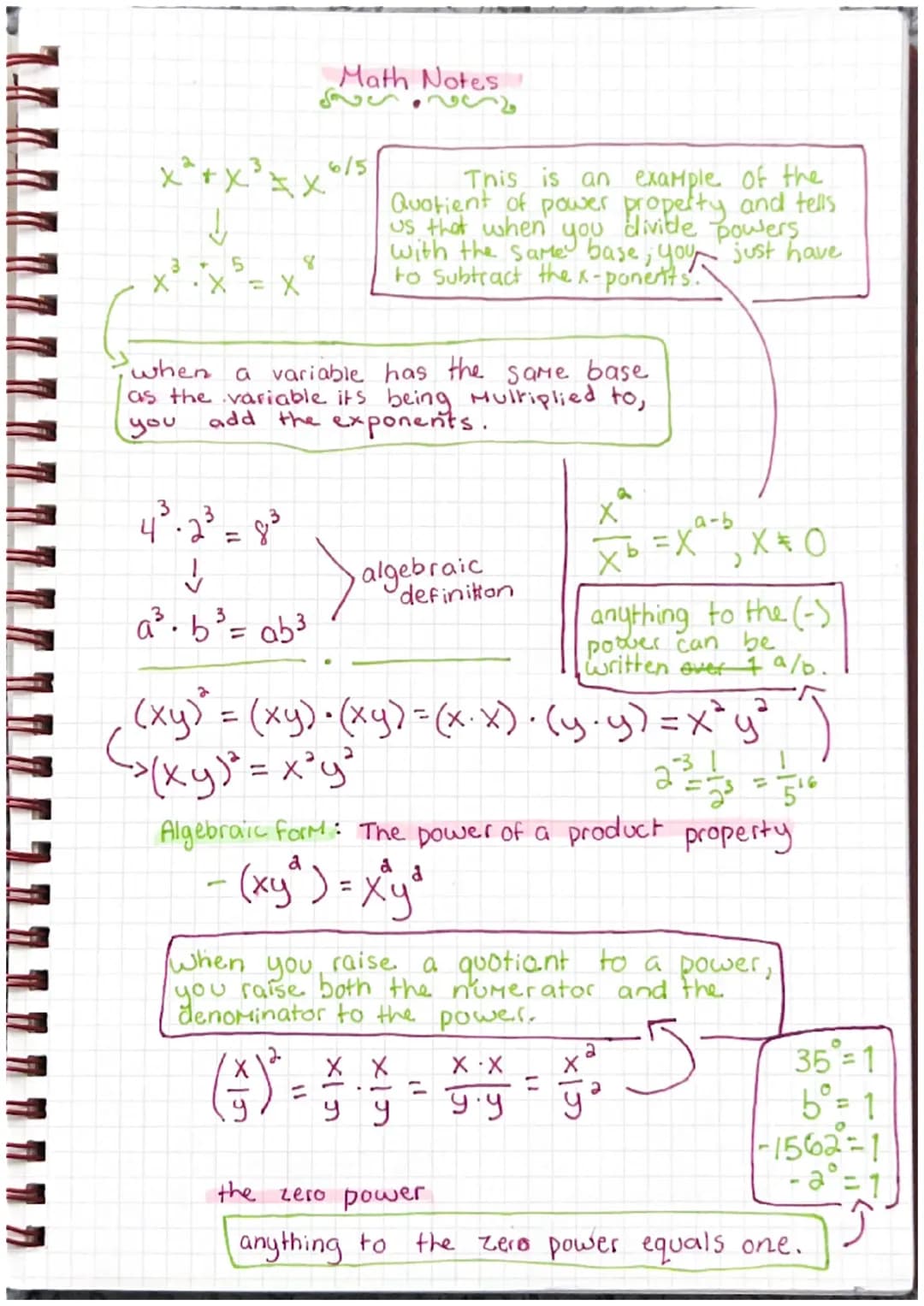 63-4=
(6¹2)
Math Notes!
veroves
3
2²³-12² = 12.12.12. 2.2.2
(2·12)· (2-13). (2·12) -
(> (12-2)²³ = 24²
The power of products properties
Expo